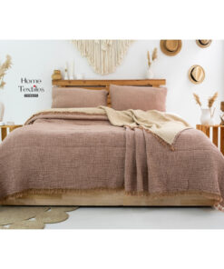 Müslin Yatak Örtüsü Kahve - Açık Kahve