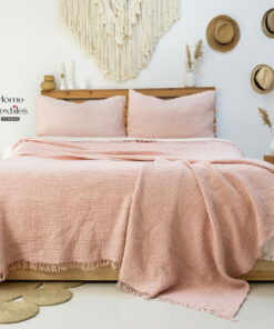 Müslin Yatak Örtüsü Pudra - Ivory