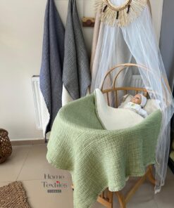 YEŞİL Rengi Pamuklu Müslin Bebek Yorganı: Yumuşacık, Hafif ve Doğal Uyku İçin İdeal Seçim