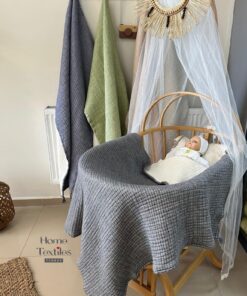 Antrasit Pamuklu Müslin Bebek Yorganı: Yumuşacık, Hafif ve Doğal Uyku İçin İdeal Seçim