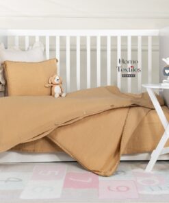 Müslin Kumaştan Bebek Nevresim Takımı Bej